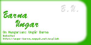 barna ungar business card